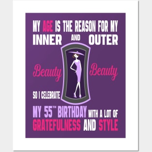 55 Year Old Women Gift Fabulous Bday 1966 - Girls 55th Birthday Posters and Art